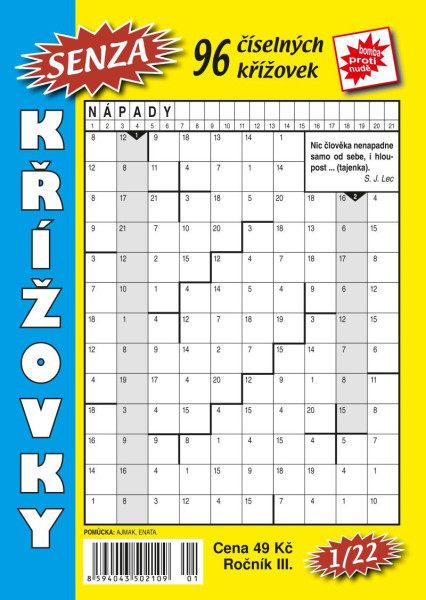 Senza číselné křížovky 1/2022