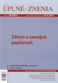 UZZ 26/2013 Zákon o cenných papieroch